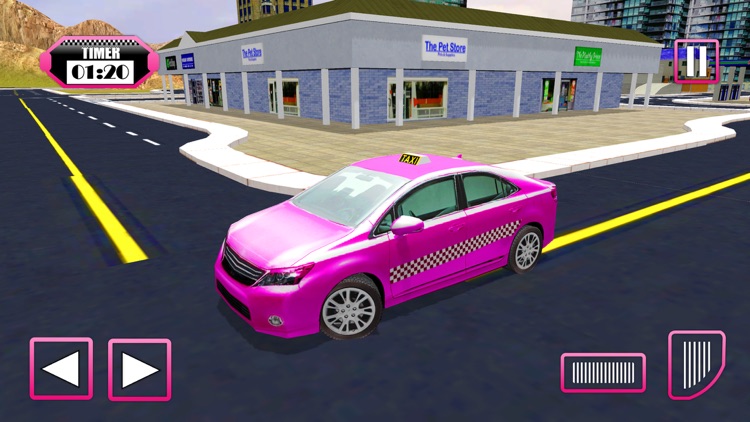 Pink Taxi Girl Driver & Modern Car Rush Games