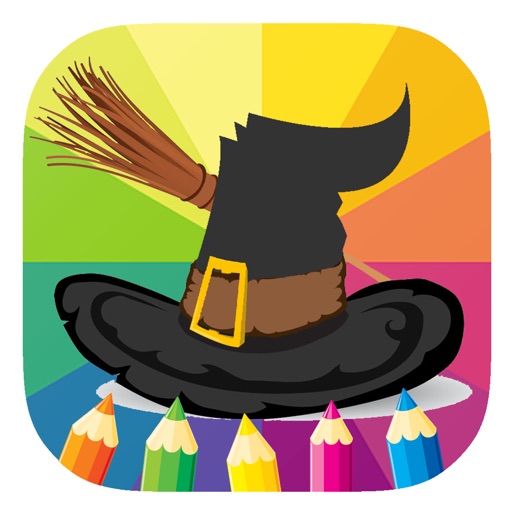 Preschool Kids For Magic Witch Coloring Page Game Icon