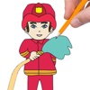 Coloring Page Game Version Fireman