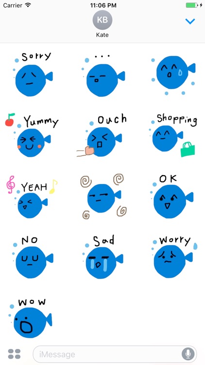 Alvin The Little Blue Fish Stickers