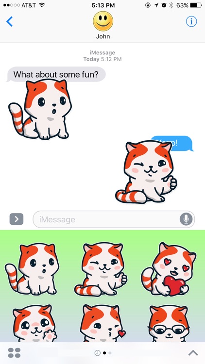 Orange Cute Cat Stickers