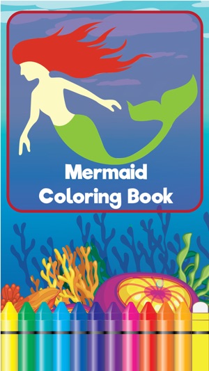 Coloring Mermaid Cartoon Book for presch