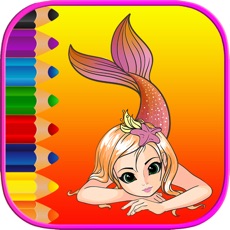 Activities of Cute Mermaid Coloring Book Pages Free - Kids Games