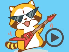 24 very cool raccoon animated stickers