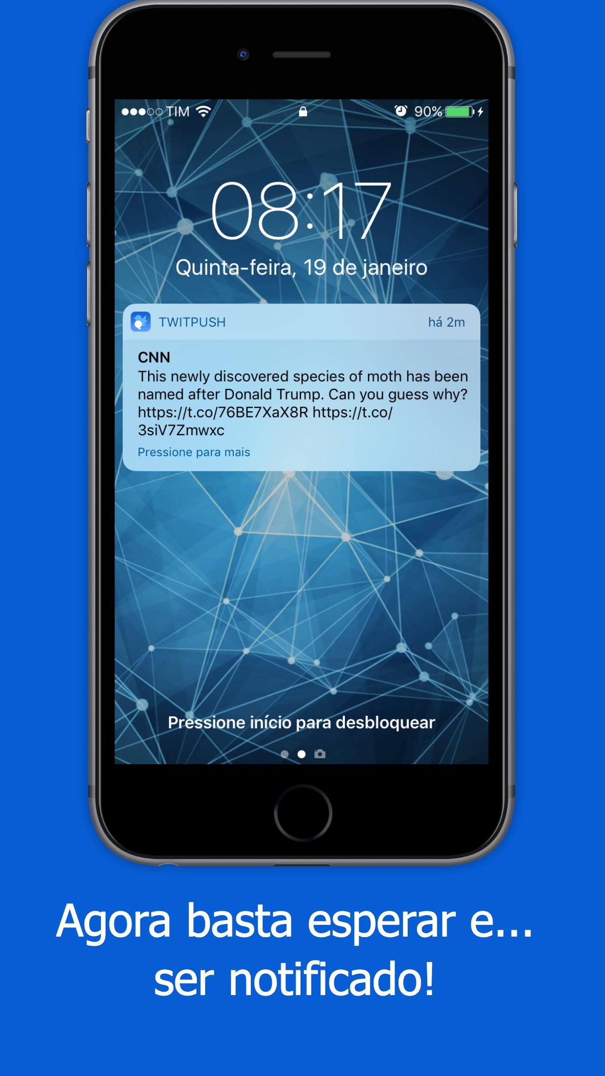 Screenshot do app TwitPush