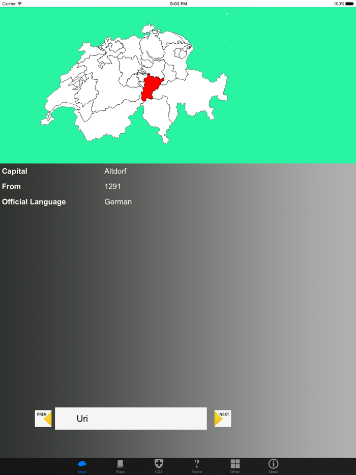 Switzerland Canton Maps and Coat of Arms