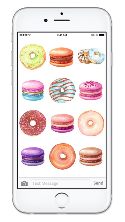 Donuts and Macaroons Watercolor Dessert Stickers screenshot-3