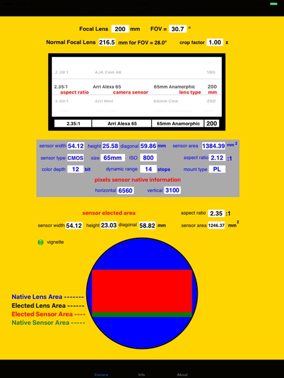 Camera Sensor Lens Calculator Pro