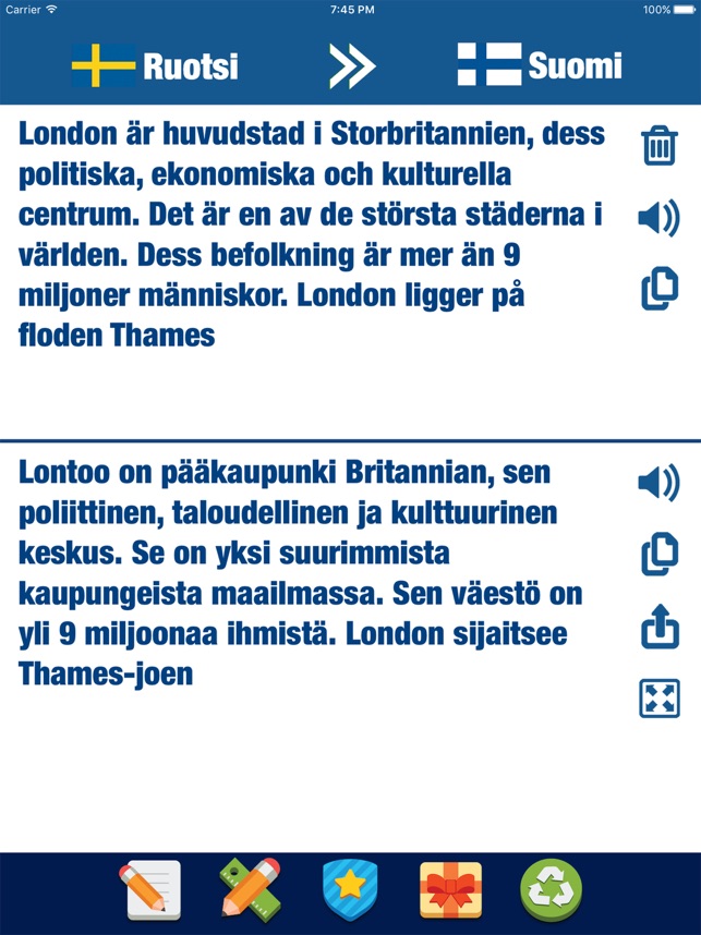 Ruotsi Suomi Kääntäjä ja sanakirja Ruotsiin App Storessa