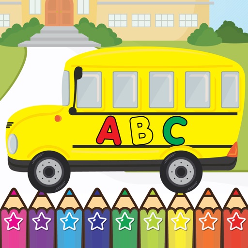 ABC Learning My Alphabet School Bus Coloring Book iOS App