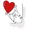 Cute Cat In Love - Valentine's Day Stickers Vol 01