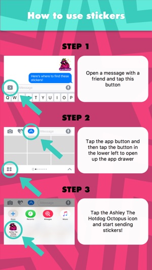 Ashley The Hotdog Octopus stickers for iMessage(圖2)-速報App
