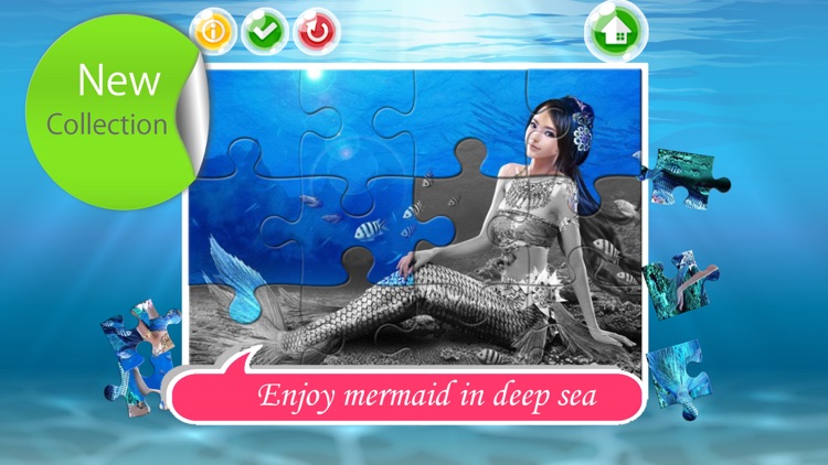 Mermaid jigsaw puzzle games for kids and baby