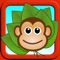 A cute monkey is playing in the forest