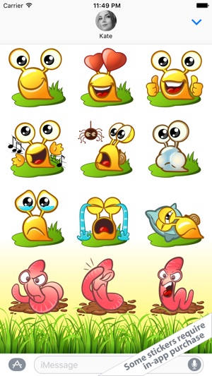 Snail & Worm – funny Stickers Smileys & Emoji(圖3)-速報App