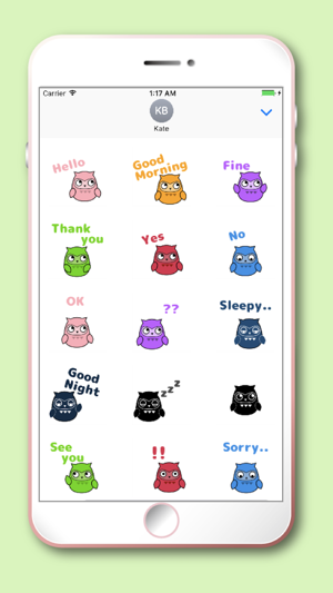 Owl Moji Kawaii emoji(圖2)-速報App