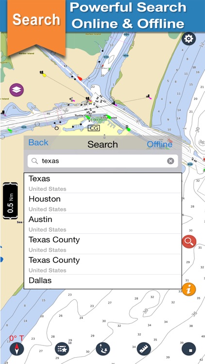 Texas boating gps nautical offline sailing charts