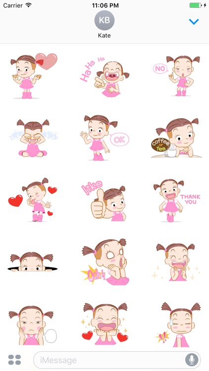 Felicity The Cute Girl Animated English Stickers