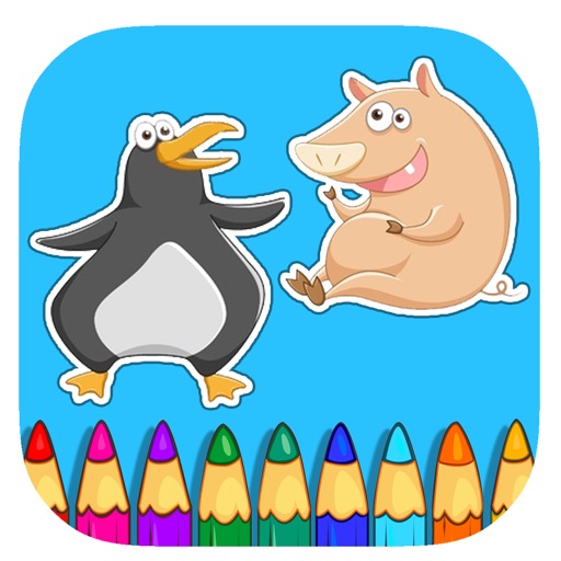 Free Coloring Book Game Penguin And Pig Version