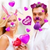 Valentine Animal Face: Love Stickers For Pictures