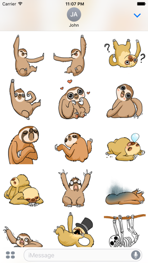 Happy Lazy Sloths Stickers(圖3)-速報App