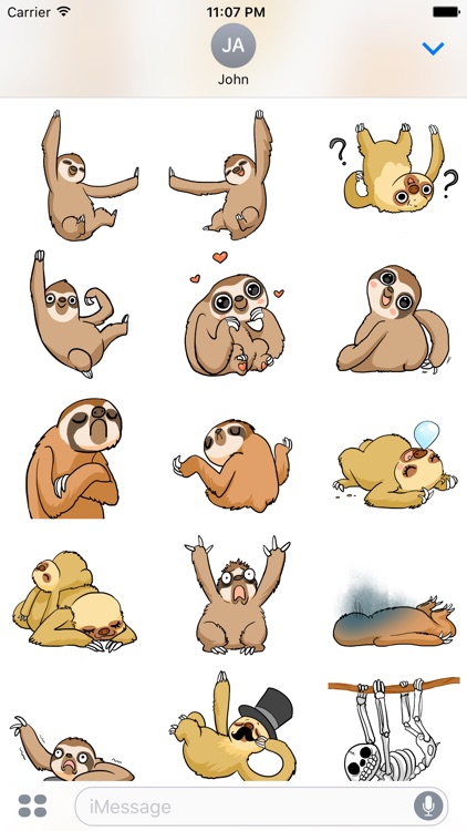 Happy Lazy Sloths Stickers
