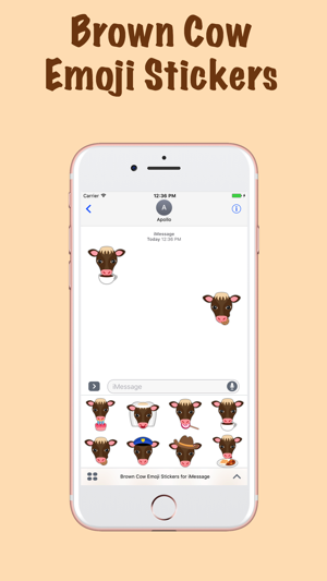 Brown Cow Emoji Stickers for iMessage