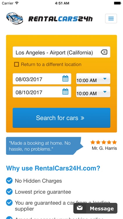 Car hire LAX - Los Angeles USA
