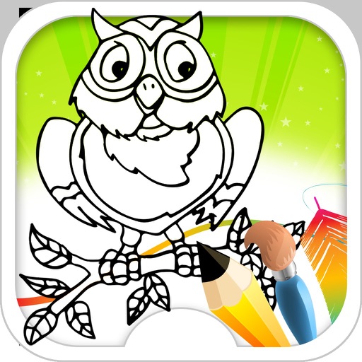 Owl Game - Owl Coloring Book Icon