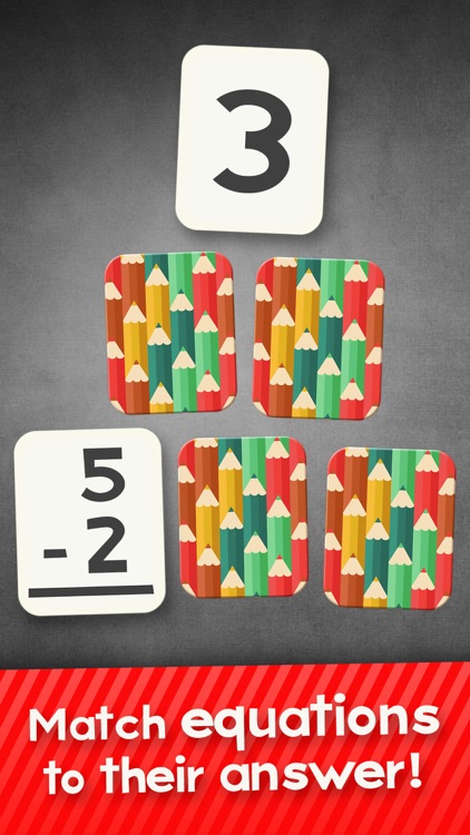 Subtraction Flash Cards Match Math Games for Kids