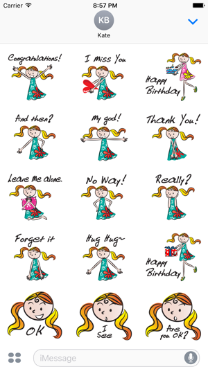 Blonde Girl - Text Message Stickers Pack(圖2)-速報App