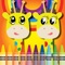 Icon Giraffe Coloring Cute Wild Animals fun doodling