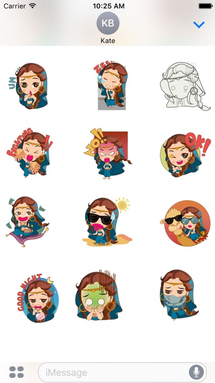 Cute arabian princess for iMessage Sticker