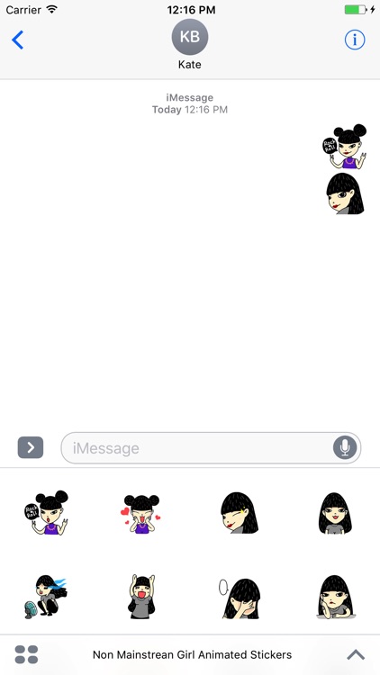 Non Mainstrean Girl Animated Stickers For iMessage screenshot-1