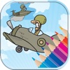 Airplane coloring book free for kids