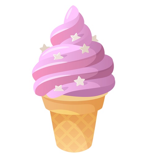 Yummy Ice Cream - Glittered Stickers iOS App