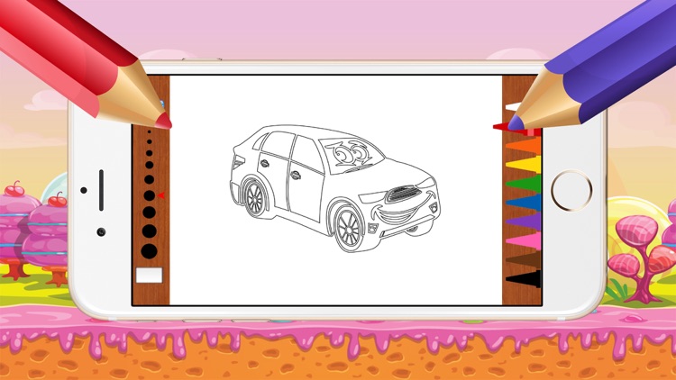 Free Coloring Book for Kids - Cartoon Car