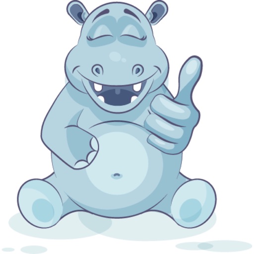 Emoji Cartoon Hippopotamus Stickers