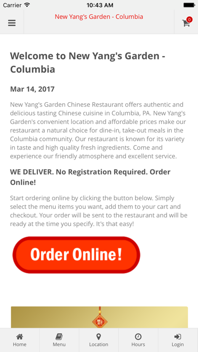 How to cancel & delete New Yang's Garden Columbia from iphone & ipad 1