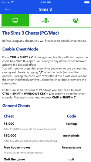 Cheats for The SIMS - All Series Code(圖2)-速報App