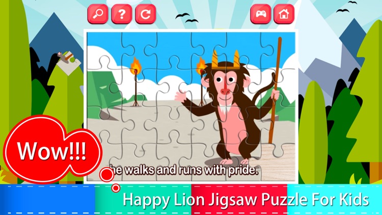 The lion cartoon jigsaw puzzle games