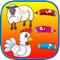 Icon Farm Animals Coloring Book For Kids - First Words