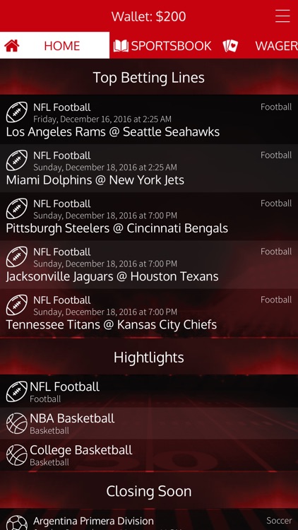 Win At Sports™ Sportsbook Betting