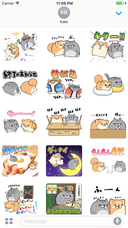 Teah Dog And Lyha Cat Couple Japanese Sticker