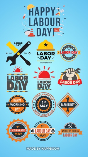 Happy Labor Day Badge Stickers by Kappboom(圖1)-速報App