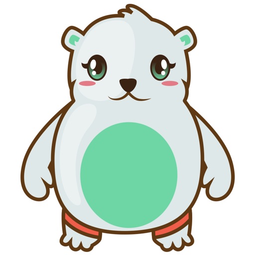 Haku the cute polar bear for iMessage Sticker icon