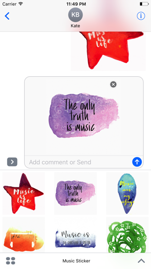 Watercolor Music Quotes Animated Sticker(圖2)-速報App