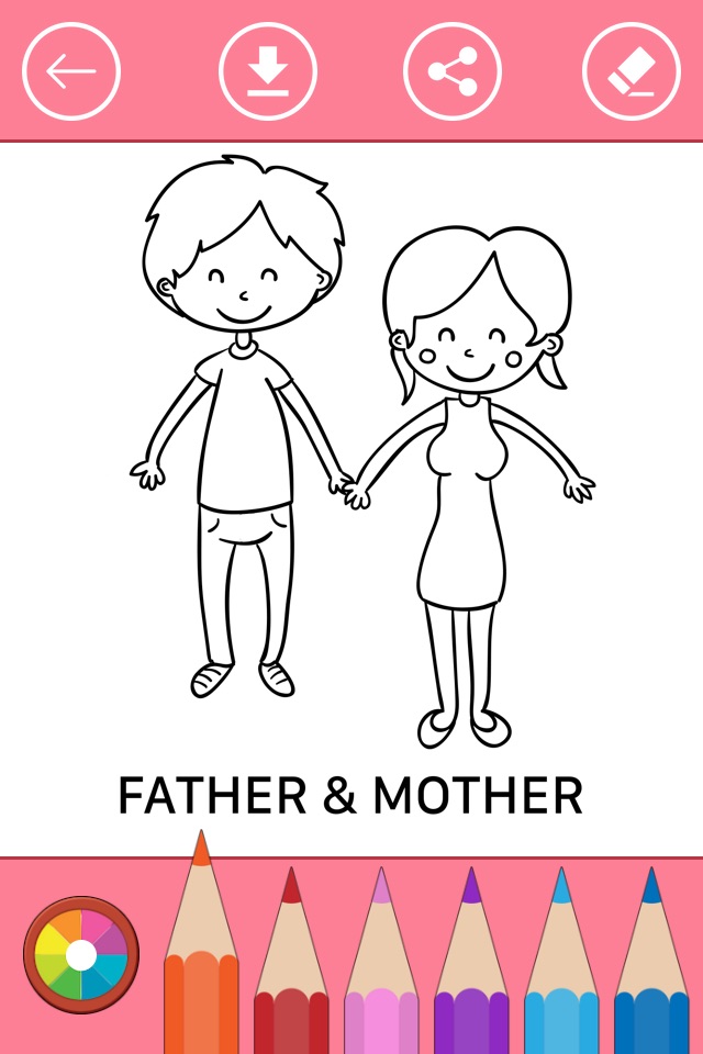 Family Coloring Book for Kids: Learn to color screenshot 4
