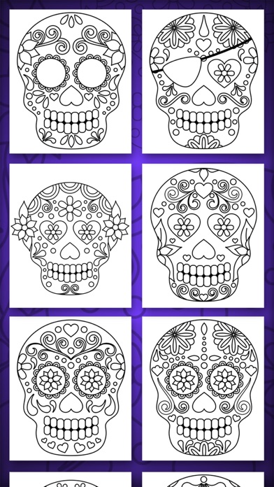 Mexican Sugar Skull Mask – Coloring Pages screenshot 3