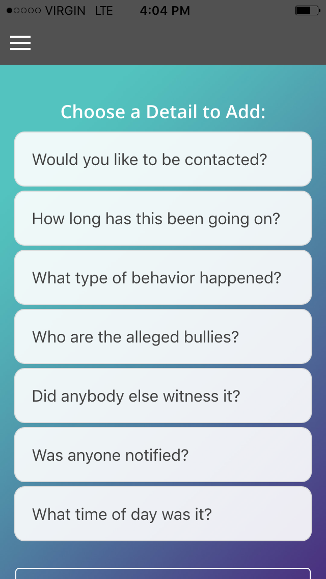 BRIM Anonymous Bullying Report